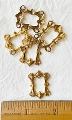 Jewelry Stamping – French raw brass connector w/14K gold plate – 12 pcs.