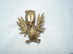 VINTAGE TORTOLANI WHIMSICAL BIRD PIN BROOCH SIGNED