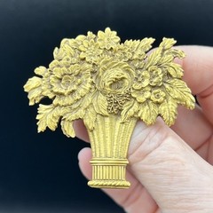 Vintage Concord Museum Wall Paper By Moses Grant Boston Brooch, Gold Tone