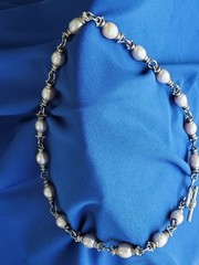 Original STERLING SILVER 925 Deco Necklace 39 Gram Vintage Designer Chain 17″ IN