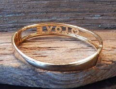 Retro Vintage ANNE KLEIN Pave Crystals Slide LOVE Cuff Bracelet NWOT S11