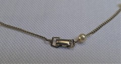 Vintage Single Strand Gold Tone & Pearl Station Bead Long Chain Necklace 56 in