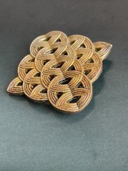 Vintage Signed Lanvin Paris gold tone geometric brooch