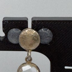 Dangle Gemstone Earrings Gold Over 925 Labradorite Smoky & Clear Quartz 2in Drop