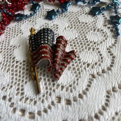 Vintage Alfred Phillipe KTF Trifari 1940s Patriotic American Flag Brooch RARE