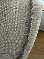 VINTAGE TAXCO MEXICO 925 STERLING SILVER TWISTED CURB LINK ROPE NECKLACE
