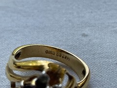 Vintage 17mm size (6.5 in USA) fancy ring 14k gold filled USA made