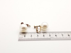 Screw-Back/ Hinged Clip-On Earrings Solitaire Faux Pearl Antique Brass Setting