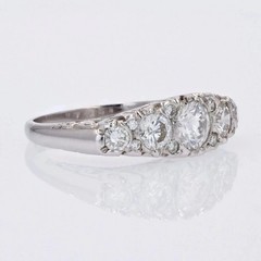 Art Deco Vintage Style Lab Created Diamond Engagement 14K White Gold Finish Ring