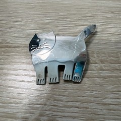 Vtg Texaco sterling silver 925/1000 cat brooch TC-153