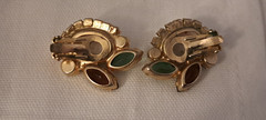 Juliana D & E Easter Egg Cabochon Rhinestone Brooch & Earrings Vintage Demi Set