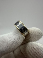 Vintage 875 Silver Ring Northern Niello USSR Size 8.5 Ethnic Band – 6.26g