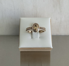 Vintage Ross Simons Dainty Citrine Solitaire Ring Vermeil 925 Silver Size 7