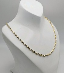 Dyadema Sterling Silver Vermeil Twisted Herringbone 2.5mm Chain Necklace 18″