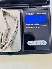 Sterling Silver Link Bracelet with Black and White Beads 7.5 ” 41.6 grams VTG