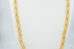 Vintage Necklace Gold Tone Textured Caged 30″