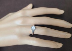 1.03ct. Platinum Vintage engagement ring natural euro cut diamond SI2-H