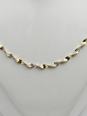 Dyadema Sterling Silver Vermeil Twisted Herringbone 2.5mm Chain Necklace 18″