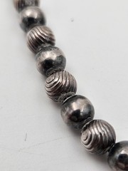 Vintage 70s Graduated Beads Sterling Silver “Pearls” Necklace