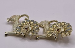 Lion Floral Mane Brooch Pin Fashion Jewlery Gold Vintage Style 1.25″Lot Of 2