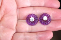 Vintage Amethyst Flower Jackets For Earrings Use With Any Studs You own