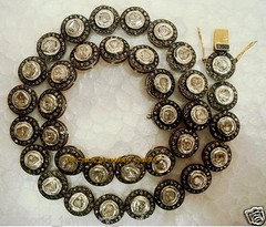 Estate 15.90ct Genuine Old Mine Rose Antique Cut Diamond Silver Necklace Jewelry