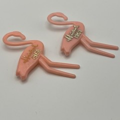 2 Vintage Hialeah Pink Flamingo Brooch Pin 1968 1969 Park Race Track Souvenir