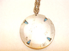 Bell Trading Nickel Silver Simulated Turquoise Thunderbird Pendant 30″ Necklace