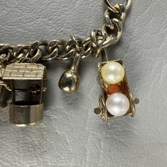 Vintage Charm Bracelet Windmill Well Cart Gold Tone Dutch Theme 7.5″