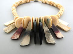 Vintage Buffalo Bone Bead Necklace 1.5*15.5 inches