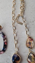 Sugarfix by Baublebar Colorful Resin Gold Tone Necklace and Earrings 20″