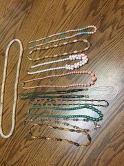 19 Vintage Beaded Necklaces & Bracelets- Lot 1 (Various Styles, Colors & Clasps)
