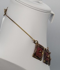 Vintage Enamel Copper Mixed Metals Necklace