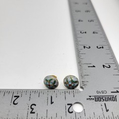 Beautiful Vintage Cloisonne Enamel Pierced Post Gold Filled Stud Earrings