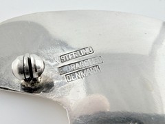 Vintage E Dragsted Denmark Sterling Silver Modernist Heart Pin Brooch 12g 2 Inch