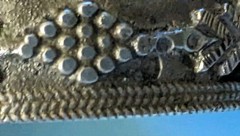 Vtg Israel Silver Cuff Bracelet 46 Grams Grapes & Palm Tree Hinged w/Pin Judaica