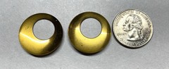 46x Vtg. Metal Charm – Round Hoop charm shape- Brown Spotted animal print