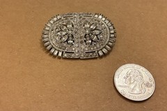 Vintage 1930s Art Deco Coro Duette Brooch Clip Earrings Rhinestone Signed