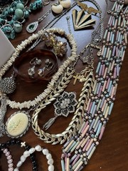 Antique Vtg to Now Rhinestone Costume Jewelry Lot 96+ Pcs Vendome Germany Silver