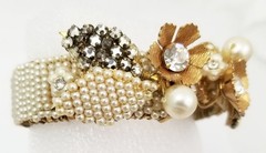 Unsigned Faux Pearl Bracelet Earrings Set Hagler St Gielar Demario Haskell Era