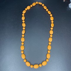 Vintage Avon Sculpted Lucite Necklace | Warm Honey Mod Statement