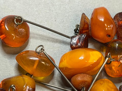 Vintage Baltic Amber Necklace 93g Huge Chunk Egg Yolk Landscape Honey Artist