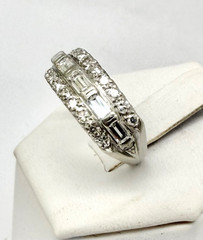 Antique 1.20 tcw Natural Diamond Ring 800 Platinum w/Card Appraisal – Size 6 3/4