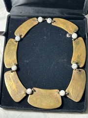 Hobe Vintage Necklace Lilac And White Shell Copper Back Length 18”