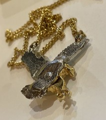 Vintage Gold Tone silver tone Mens Eagle Necklace Pendant with Chain (no clasp)