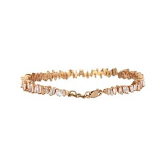 6.23CT DIAMOND 18KT ROSE GOLD 3D TAPERED BAGUETTE FLEXIBLE CUFF BANGLE BRACELET