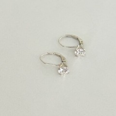 925 Sterling Silver Clear CZ Sparkly Leverback Dangle Drop Earrings