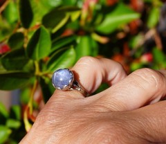 13 CT Star Sapphire Arts and Crafts Platinum & 14K White Gold Ring