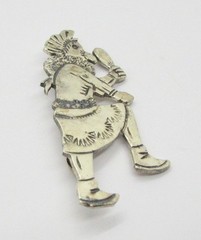 BCT 925 STERLING SILVER DANCING HOPI NAVAJO KACHINA BROOCH 62x25MM ~ 11.4 G