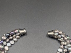 Freshwater Black River Pearls Necklace-Abalone, Mother-of-pearl Pendant